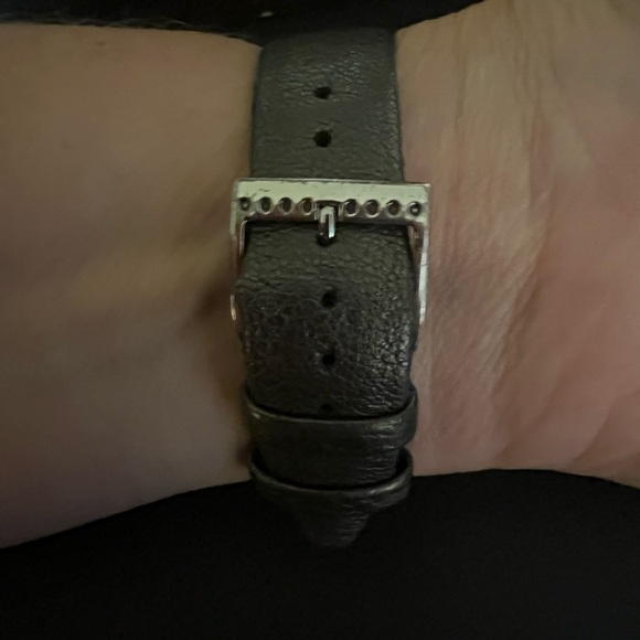 Brighton Osaka Watch Women Silver Tone Rectangle Dial Italian Calfskin - Picture 8 of 14